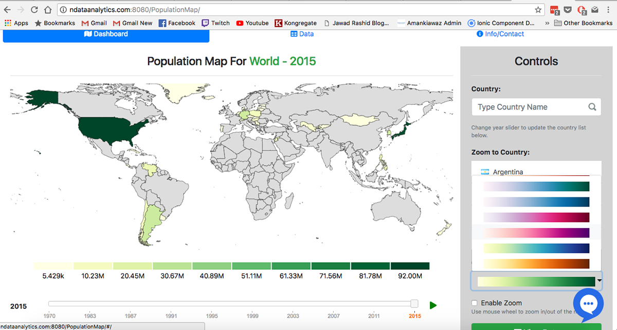 10 - World & Population Map Color Map