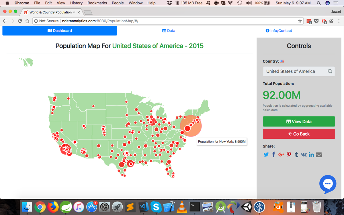 7 - World & Population Map For USA 2015